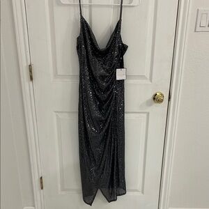Laundry By Shelli Segal Black Sequin Backless Dress